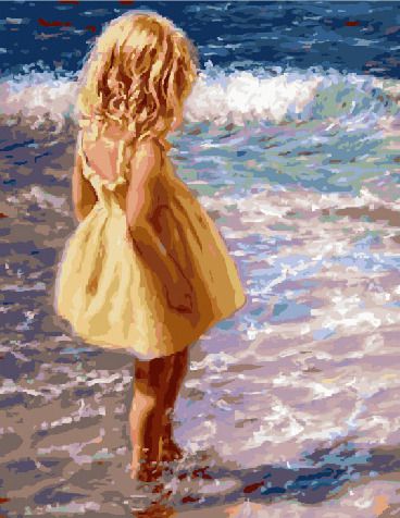PK 35012 Картина по номерам PAINTBOY "Девочка у моря" Эксклюзив