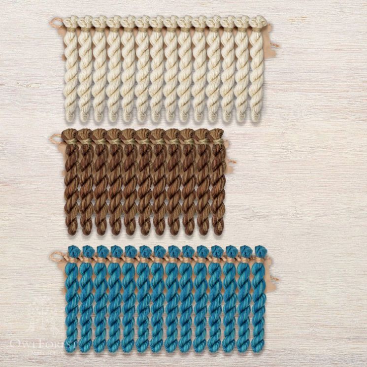 Набор ниток OwlForest для схем «Индейские мотивы» (ПНК) 3 цвета "Панно" 36 каунт в 2 нити НМул-ИМП163-2362-3 