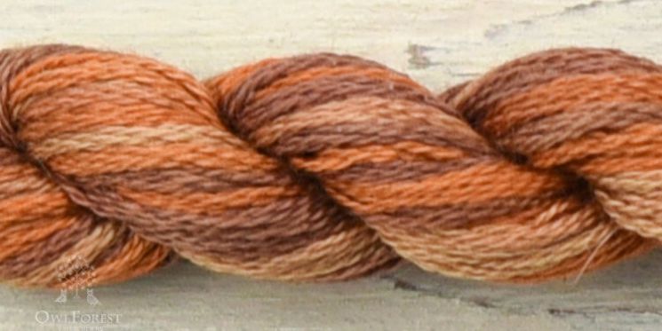 3211 Нитки ручного окрашивания OwlForest на основе DMC, пасма 8 метров Карамель