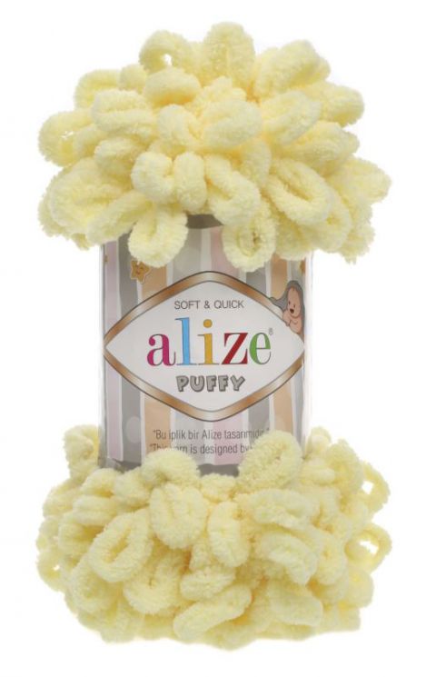 13 Пряжа Alize PUFFY - светлый лимон