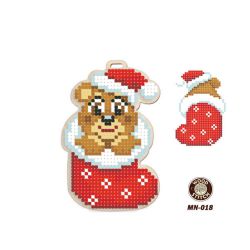 Набор для вышивания WoodStitch "Новогодняя игрушка. Сапожок", 7*10, MN-018