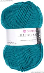 Пряжа ПЕХОРКА Народная // 081 // 14 // Морская волна