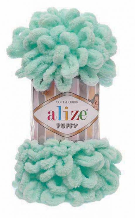 19 Пряжа Alize PUFFY - зеленая бирюза