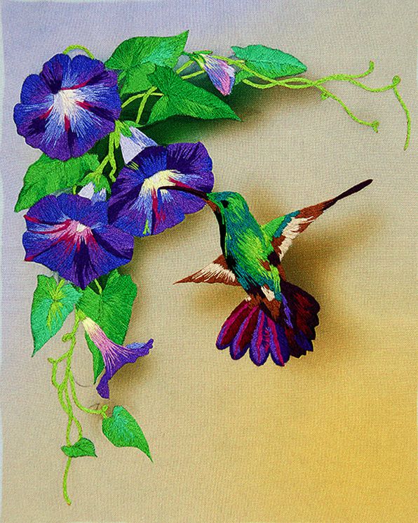 Набор для вышивания гладью РИСУЕМ ИГЛОЙ "Аметистовый Романс" L-0016