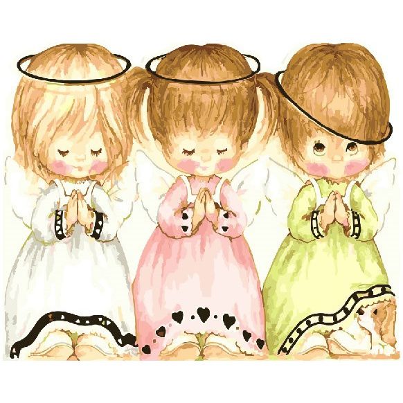 PK 6004 Картина по номерам PAINTBOY (GX 22243) "Три ангелочка" Эксклюзив