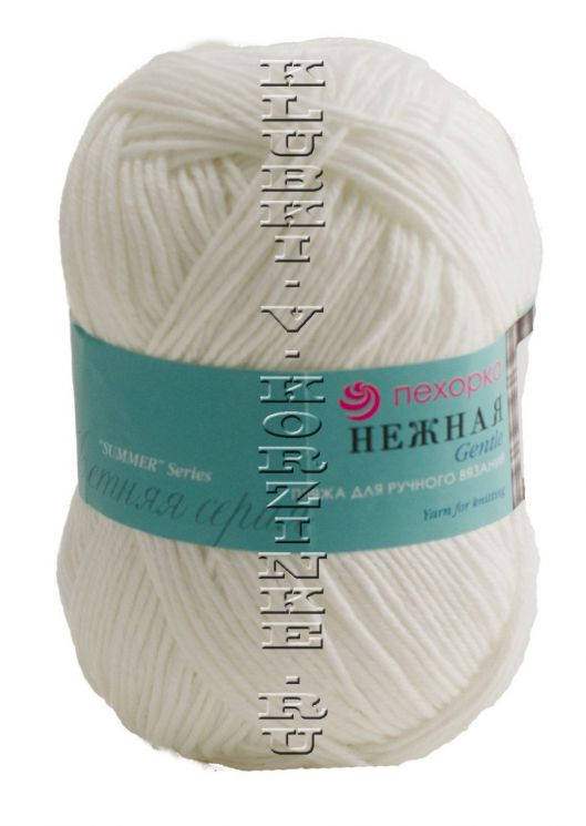 Пряжа ПЕХОРКА Нежная // 054 // 01 // Белый