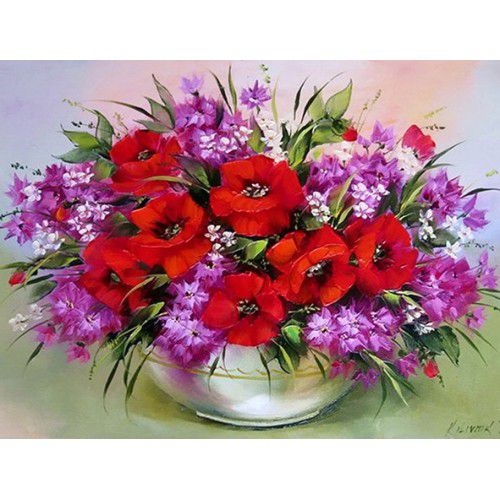 Алмазная мозаика Гранни "Букет маков на столе" Ag4605