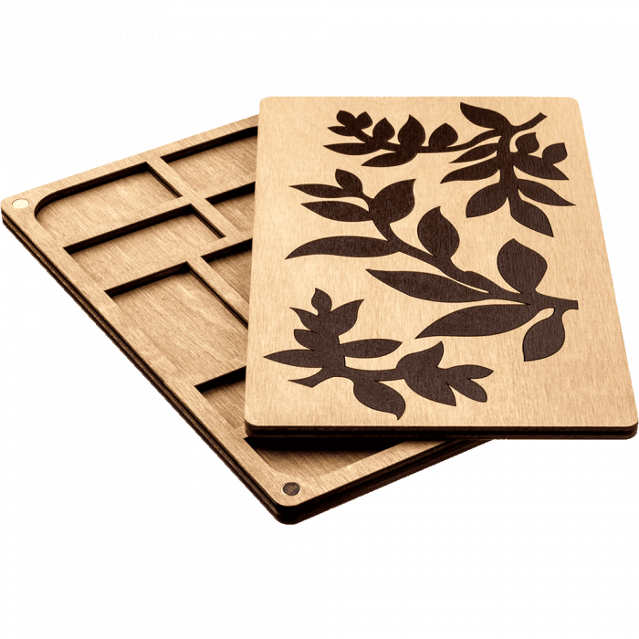 Органайзер для бисера с деревянной крышкой ВОЛШЕБНАЯ  СТРАНА FLZB-062 12*19.5см, 11 ячеек