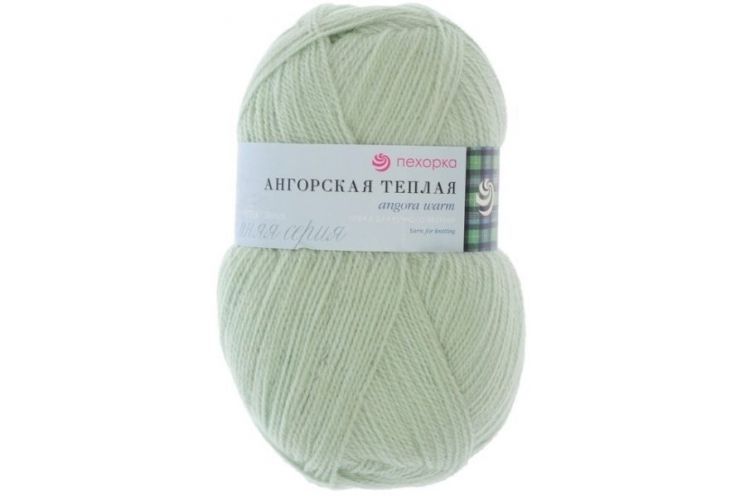 Пряжа ПЕХОРКА Ангорская тёплая // 100 // 09 // Зеленое яблоко