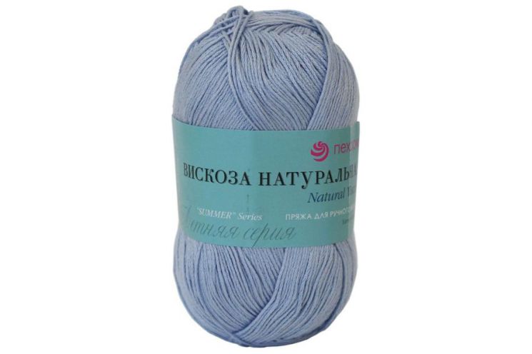 Пряжа ПЕХОРКА Вискоза натуральная // 010 // 60 // Светло-голубой
