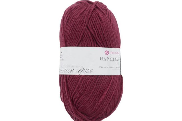 Пряжа ПЕХОРКА Народная // 081 // 272 // Вишня