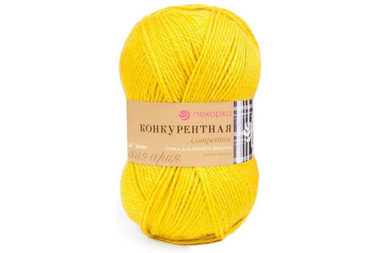 Пряжа ПЕХОРКА Конкурентная // 019 // 75 // Желтая роза