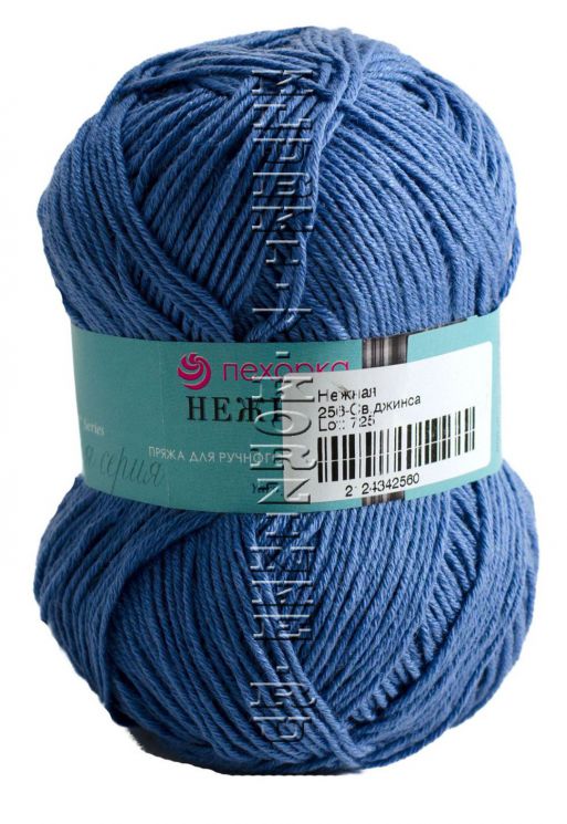 Пряжа ПЕХОРКА Нежная // 054 // 256 // Светлая джинса