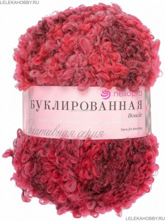Пряжа ПЕХОРКА Буклированная // 080 // 1199 М // Красный/Бордо