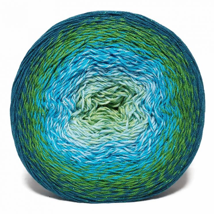 Пряжа Flowers Moonlight 3256 Морская волна/зеленый/голубой/салатовый