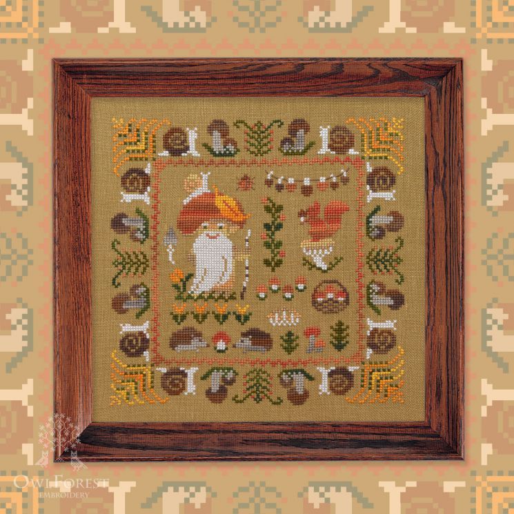 0117-СБ-Н-3Bf Набор для вышивания СОВИНЫЙ ЛЕС  "Старик Боровик", белфаст