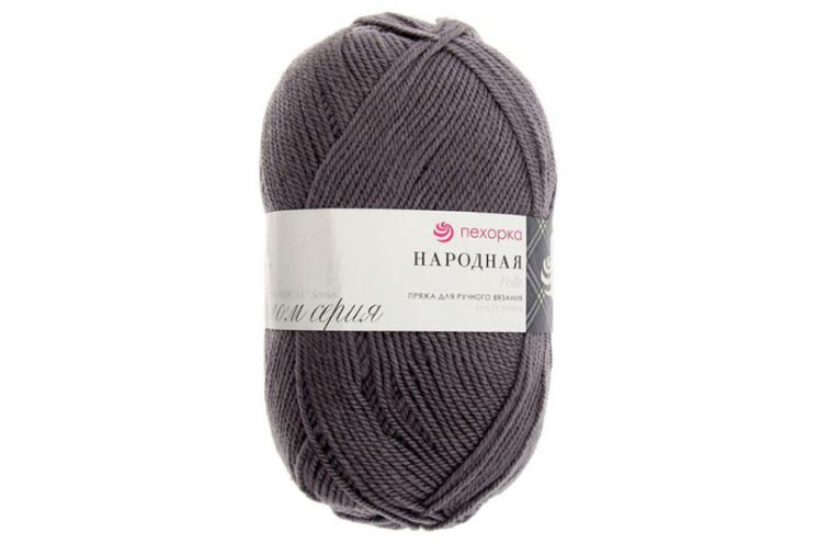 Пряжа ПЕХОРКА Народная // 081 // 393 // Светлый маренго