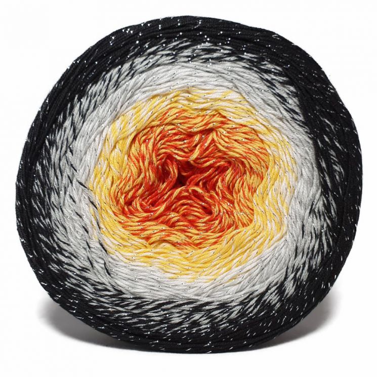 Пряжа Flowers Moonlight 3259 Черный/серый/желтый/оранжевый