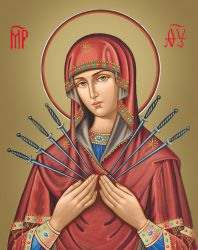 Ag 090 Алмазная мозаика Гранни "Икона Пресвятой Богородицы Семистрельная»