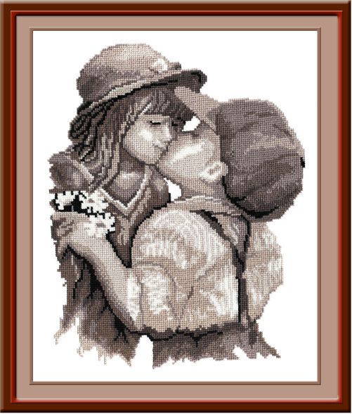 Набор для вышивания крестом ОВЕН "Поцелуй" 260