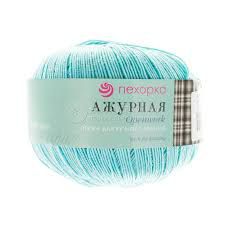 Пряжа ПЕХОРКА Ажурная // 002 // 411 // Мята