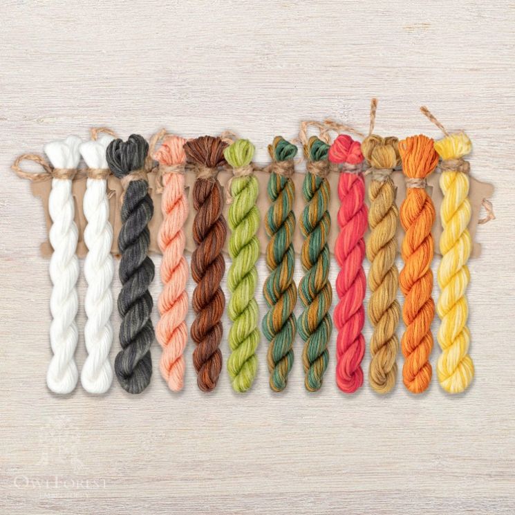 Набор ниток OwlForest для схемы «Матрешки» (ПНК) 28 каунт в 2 нити НМул-М186-2282