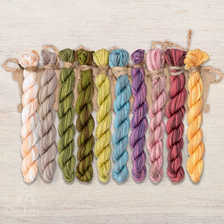 Набор ниток OwlForest для схемы «Весна-Красна» (ПНК) 36 каунт в 2 нити, 40 каунт в 1 нить НМул-ВК022-2362