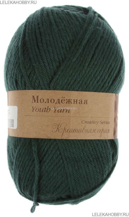 Пряжа ПЕХОРКА Молодёжная // 092 // 573 // Темный изумруд