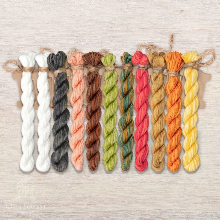 Набор ниток OwlForest для схемы «Матрешки» (ПНК) 32, 36 каунт в 2 нити НМул-М186-2322