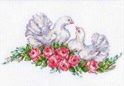 1-13 Набор для вышивания Алиса "Голубки" 26х14 см
