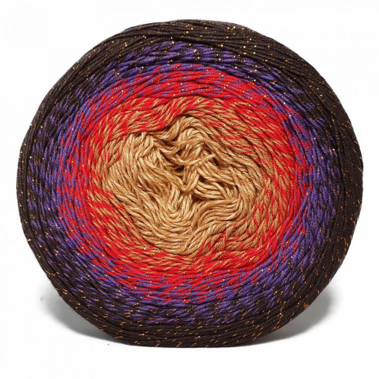 Пряжа Flowers Moonlight 3265 Коричневый/лиловый/оранжевый/желтый