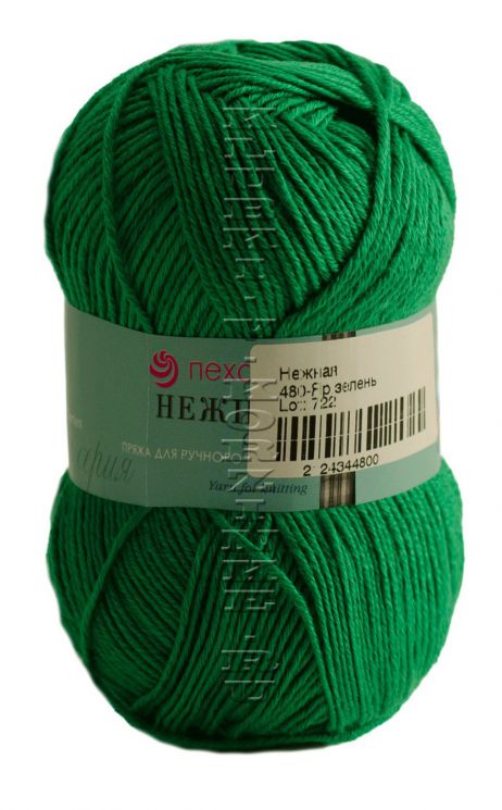 Пряжа ПЕХОРКА Нежная // 054 // 480 // Яркая зелень