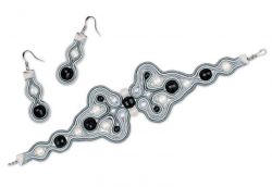 1411АС Набор для вышивания Риолис Браслет и серьги "Серебро",  18х4 и 1,5х5 см