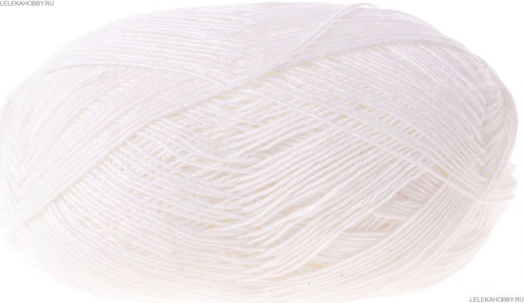 Пряжа ПЕХОРКА Кружевная // 067 // 01 // Белый