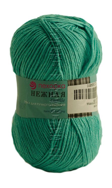 Пряжа ПЕХОРКА Нежная // 054 // 581 // Светлый изумруд