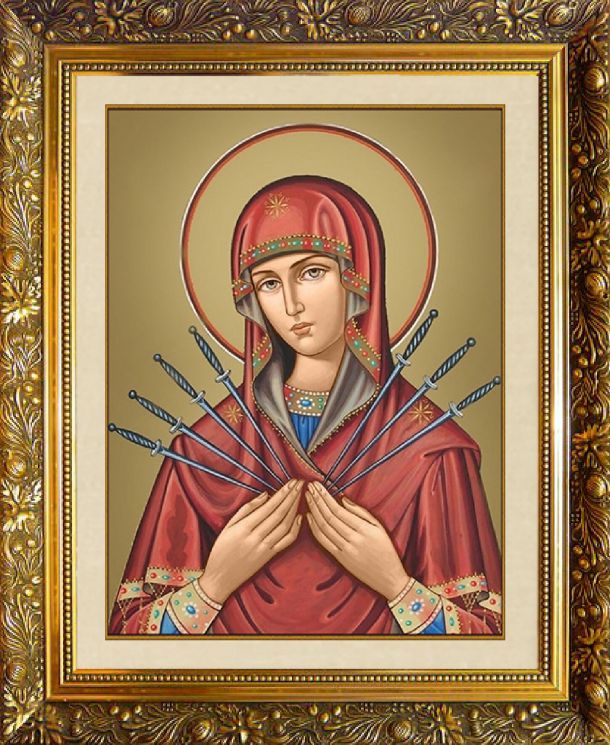 S-02 Алмазная мозаика МИЛАТО "Икона Семистрельная"