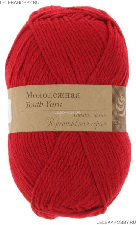 Пряжа ПЕХОРКА Молодёжная // 092 // 91 // Кармин