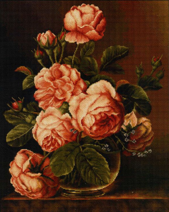 Набор для вышивания в технике гобелен LUCA-S "Розы в вазе" G488