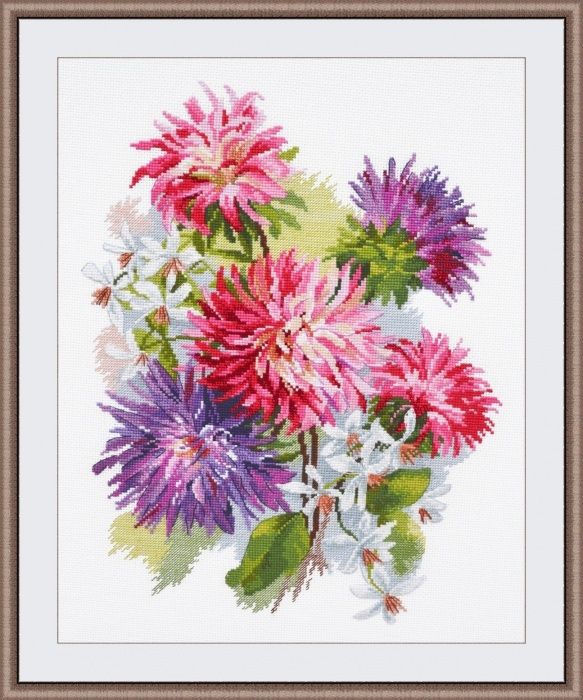 Набор для вышивания крестом ОВЕН "Астры" 955